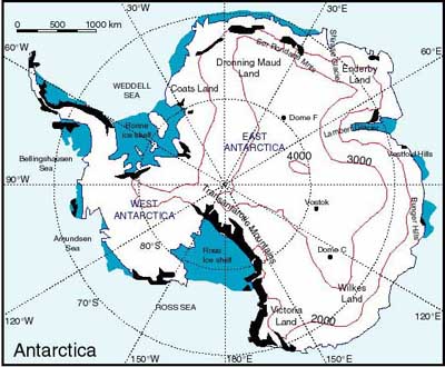 kaart Antarctica