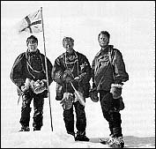 Edgeworth David, Douglas Mawson en Alistair Mackay bereiken de magnetische zuidpool