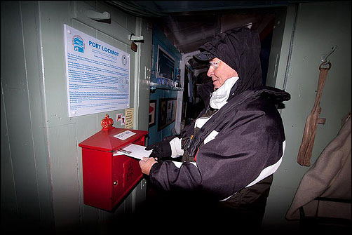 Kaartje posten in Port Lockroy